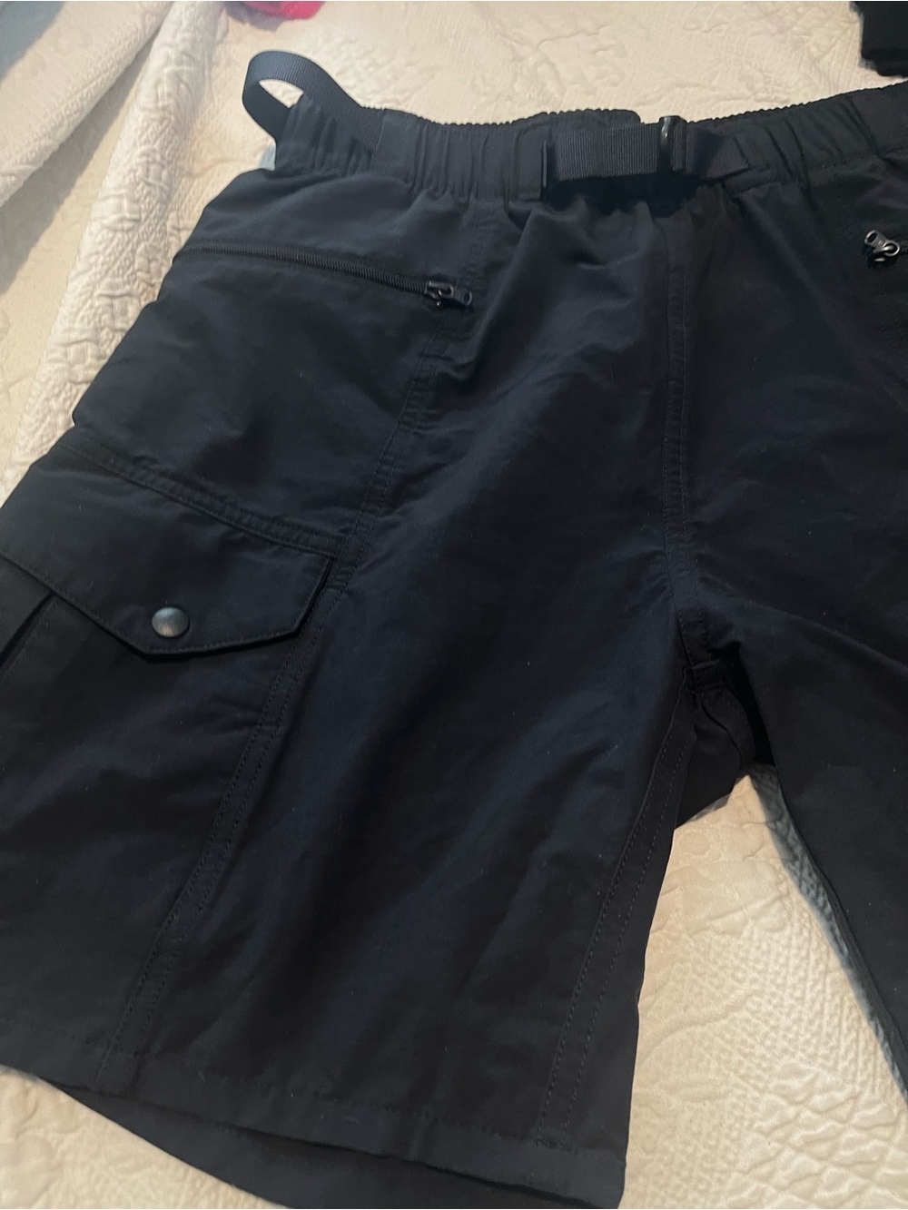 Men's Black Utility Cargo Shorts - Patagonia XS Belted Hiking 6 Pockets
